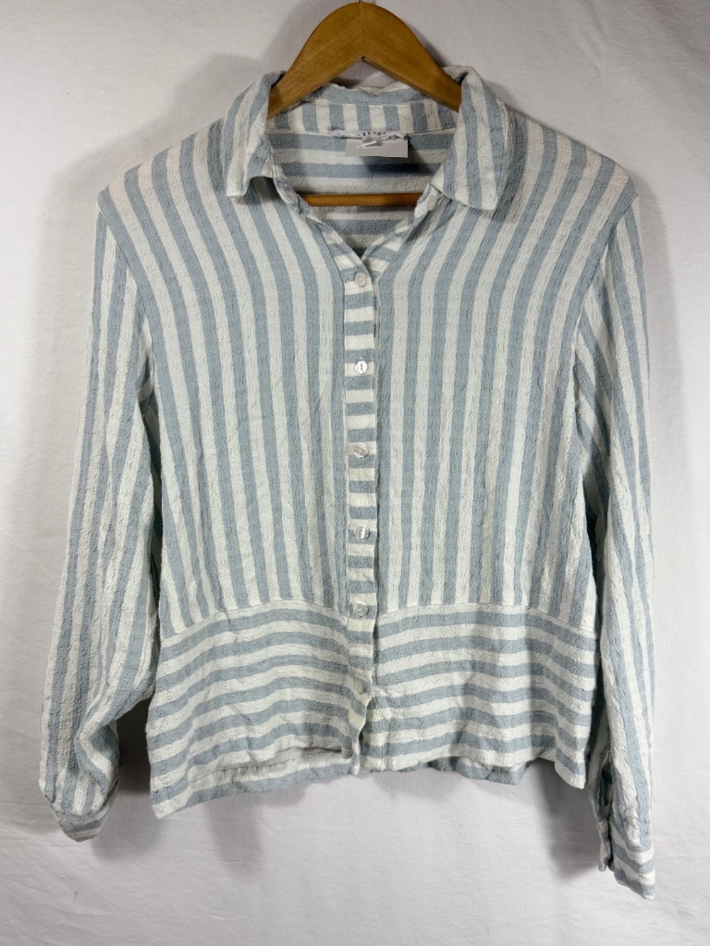 Jane + Delancey striped button-down long-sleeve shirt